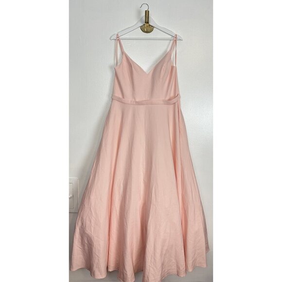 MAC DUGGAL V-Neck Sleeveless A-Line Fully Lined Ball Gown in Blush Size US 14 - Picture 4 of 9